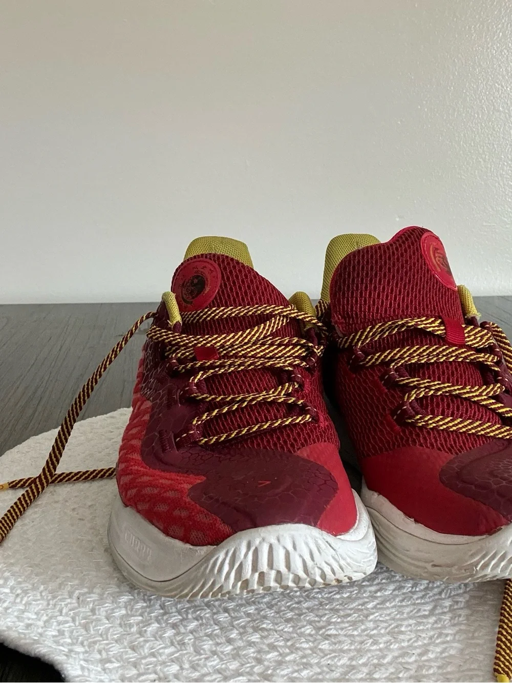 Under Armour Red and Yellow Women's Athletic Sneakers